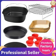 Square Air Fryer Accessories 9 Inch, for Cosori Ninja Phillips Tower Pot Tefal Etc 5.6-7.5L Deep Basket Airfryer