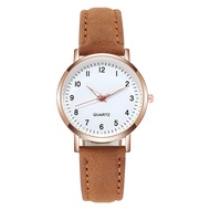 [Cutewomen2020] 2021 Fashion Casual Belt Luminous Round Watch Womens Simple Digital Retro Frosted Le