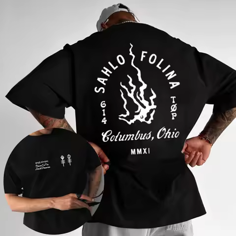 2025 Men's Summer Retro Casual Cotton T-shirts Twenty-one Pilot Bands Super Rap Hip-hop Punk Street 