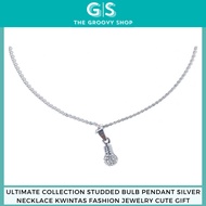 Ultimate Collection Studded Bulb Pendant Silver Necklace Kwintas Fashion Jewelry Cute Gift
