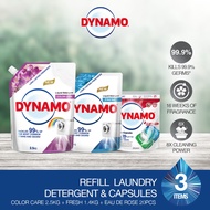 DYNAMO REFILL BUNDLE] Laundry Detergent Color Care 2.5kg + Fresh 1.4kg + Laundry Capsules EAU DE Ros
