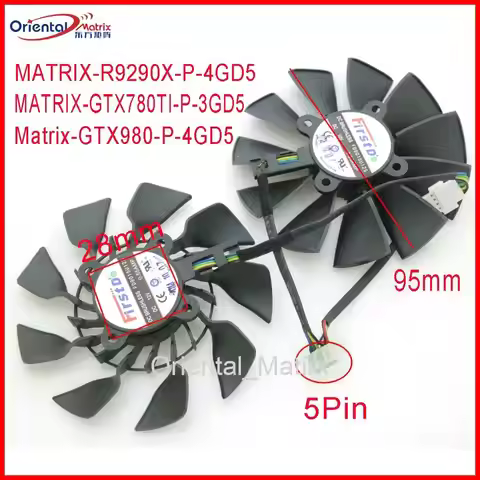 Free Shipping FD9015U12S T129215SU 95mm Video Fan For ASUS MATRIX R9 280X 290X GTX780TI GTX980 GTX97