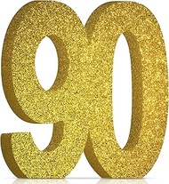 90th Birthday Decorations for Men and Women,90th Anniversary Decorations,Gold Glitter 90th Birthday
