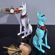 Lightweight Luxury Doberman Dog Statue / Equipped with Tray