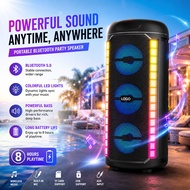 【Bluetooth 5.0】Bluetooth speaker-68000mAh long battery life with microphone karaoke colorful lightin