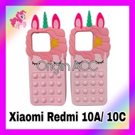 Case Xiaomi Redmi 10A 10C Casing Pop It Unicorn Pink Full Edition Boba Lembut Tebal Popit Kuda Poni 