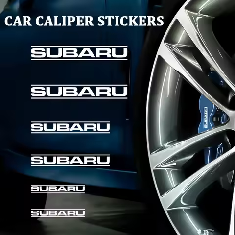6PCS Car Brake Decorative Stickers Wheel Hub Styling Decals For Subaru STI Forester Impreza Legacy O