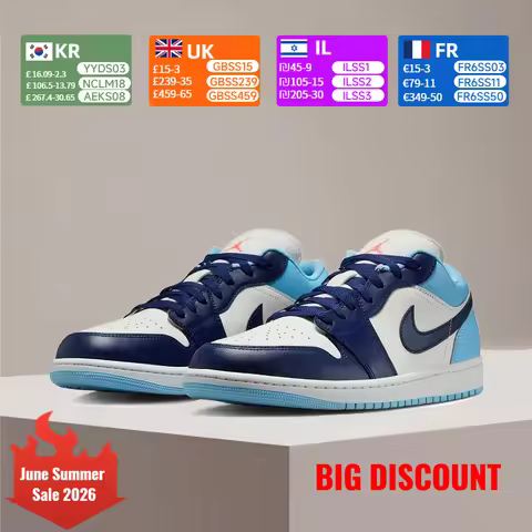 Nike Air Jordan 1 Low Unisex Cushioned, Slip-Resistant, Durable Classic Performance Basketball Shoes