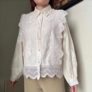 KATUN KEMEJA Windi Top brocade Top, embroidered cotton shirt, women's work blouse, korean style by B
