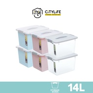 Citylife 14L Multi-Purpose Stackable Storage Container Box With Retractable Handle - S