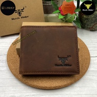 Rush Rider Full Leather Wallet Men Short Genuine Cowhide Leather Purse Man Dompat Kulit Lelaki
