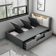🇸🇬⚡ Modernity Tatami Bed Frame Solid Wood Bed Frame Storage Bed Frame Super Single/Queen/King Size Bed Frame Bed Frame With Mattress