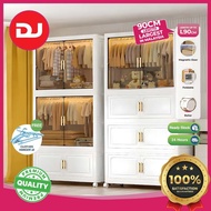 【DJ】L70-90cm Foldable Wardrobe Storage Cabinet Stackable Adult Kids Clothes Wardrobe Storage Box