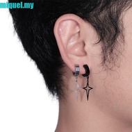 MIQUEL Korean Style Ear Cuff Fake Piercing Male Triangle Drop Earring Punk Simple Non-Piercing Earri