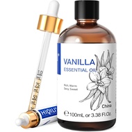HIQILI Vanilla Essential Oil, Undiluted Natural Strong Fragrance Add in Skin Perfume, Unscented Loti