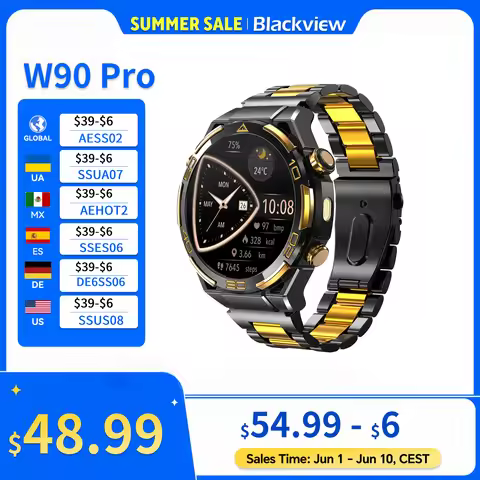 Blackview W90 Pro Smartwatch 1.43" AMOLED Display,Bluetooth Calling,Heart Rate Monitor, 900mAh/ 20Da