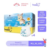 [CARTON] Hoppi AirDream Baby Diaper Pants M44/L38/XL32/XXL28 (4 Packs) 2mm Ultracore Technology
