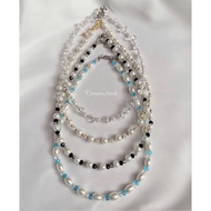 Pearl crystal necklace-pearl necklace-Pearl necklace-Pearl crystal necklace-Pearl Necklace