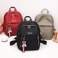 Backpack Remaja Korea Classic Tahan Air dengan Tali Removable - Warna Solid/Polkadot