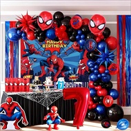 81pcs SpiderMan Theme Black Blue Red Balloons with Spiderman Mask Balloon and 32inch Red Number Ball