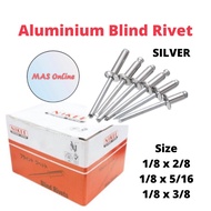 [1000pcs] (NA Silver) Aluminium Blind Rivet Mata Rivet Paku Rivet 笔钉 Rivet Nut Rivet Gun Rivet nail 