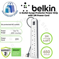 BELKIN 6-OUTLET SURGE PROTECTOR POWER STRIP WITH 2M POWER CORD (2M)
