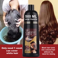 Herbal Black Hair Dye Shampoo 中飘一支彩染发剂 白转黑染发剂 500ml