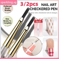 [free Gift]1/2pcs Nail Art French Checkered Pen Set Extra-fine Line Pattern Drawing Pen Hook Line Pe