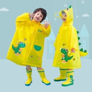 Baju hujan kanak-kanak bercorak dinosaur kuning, pakaian pelindung kalis air, sesuai untuk aktiviti 