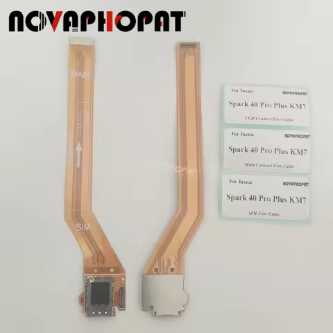 For Tecno Spark 40 Pro Plus KM7 SIM Card Reader Slot Holder Socket Inner Adapter Flex Cable LCD Disp
