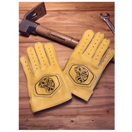 Motorcycle Vintage Full Finger Ply Cowhide Gloves Mens Outdoor Motorcycle Leather Gloves