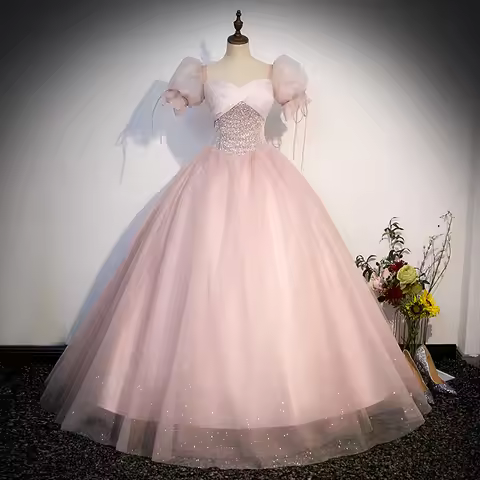 Wedding Dress Embroidery Long Puffy Dress Host Performance Graduation Dress Birthday Party Bride Bri