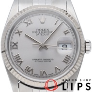 นาฬิกาข้อมือผู้ชาย Rolex Datejust รุ่น 16234(F) K18WG/SS สีเงินขัดเงา ปี 2004 สภาพดีเยี่ยม [มือสอง]