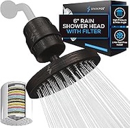 SparkPod High Pressure Shower Filter Head - Water Filter Suitable for People with Dry Hair, Skin &amp; Scalp, 6" Round Shower Head with Enhanced Formula Filter Helps to Remove Chlorine (Oil Rubbed Bronze)