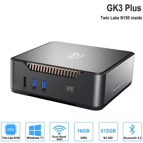 MINI PC Twin Lake N150 Alder N100 8GB/16GB DDR4 512GB 1TB NVMe SSD Windows 11 Pro Gaming Computer, 4