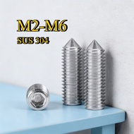 Hex Socket Set Screw / Grub Screw DIN916 | SUS 304 Stainless Steel  | Skru Allen Key Screw M2/M2.5/M