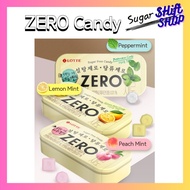 [Lotte] Zero Lemon Mint & Peppermint Candy (28g) Peach Mint (28g) 98% l Sugar Free Candy l Tin case
