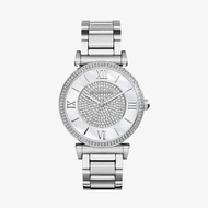 นาฬิกาข้อมือผู้หญิง  Michael Kors Caitlin Silver Crystal Pave Dial Silver  MK3355