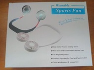 Wearable Sports Fan，懶人風扇，頸掛式風扇，掛脖雙風扇，USB充電，黑色