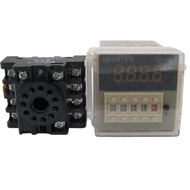 Automatic 4-digit counter DH48J-08, DH48J-11, 220VAC electric round leg digital counter with base PF