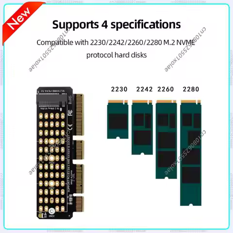 M2 NVME Adapter Card M.2 M-Key Expansion Card SSD To PCIE4.0 M.2 To PCI-E4.0 Converter Support 1U Se