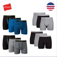 Hanes® Men’s Tagless Boxer Briefs Soft & Breathable กางเกงในชาย ทรงบ็อกเซอร์บรี๊ฟ คละสี คละลายไม่สาม