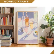 Wall painting, Bar Cart Decor Colorful Art Dopamine Decor Trendy Wall Decor Wine Poster Dating Room 