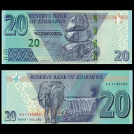 Zimbabwe 2020 20 Dollars UNC (P-104)