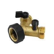 Brass Water Tap Adapter 2 Way Y Shape 3/4 Hose Connector for Garden Irrigation