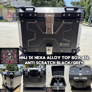 HNJ HEXA 1X PURE ALUMINUM ALLOY TOP BOX 45LITTERS MOTO COFFER
