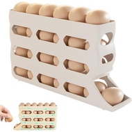 Automatic Rolling Down Egg Holder, 2025 New 4 Tiers Egg Holder for Fridge, Egg Organizer Storage for