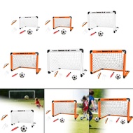 [svzfjuv] Mini Kids Football Goal Folding Soccer Net Portable Training Goalpost with Ball Bag for Ou