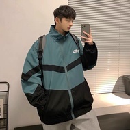 Áo khoác DÙ Nam form rộng Phối Viền Sọc Thêu Logo Chữ Vải Dù Cao Cấp Thời Trang Hàn Quốc Kiểu Dáng Q