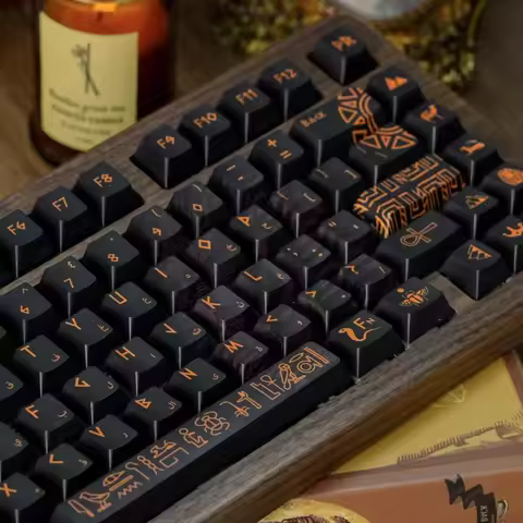 Egyptian Pharaoh Keycaps Custom PBT Cherry Profile Retro Keycap Original Design Artisan Point Key Ca